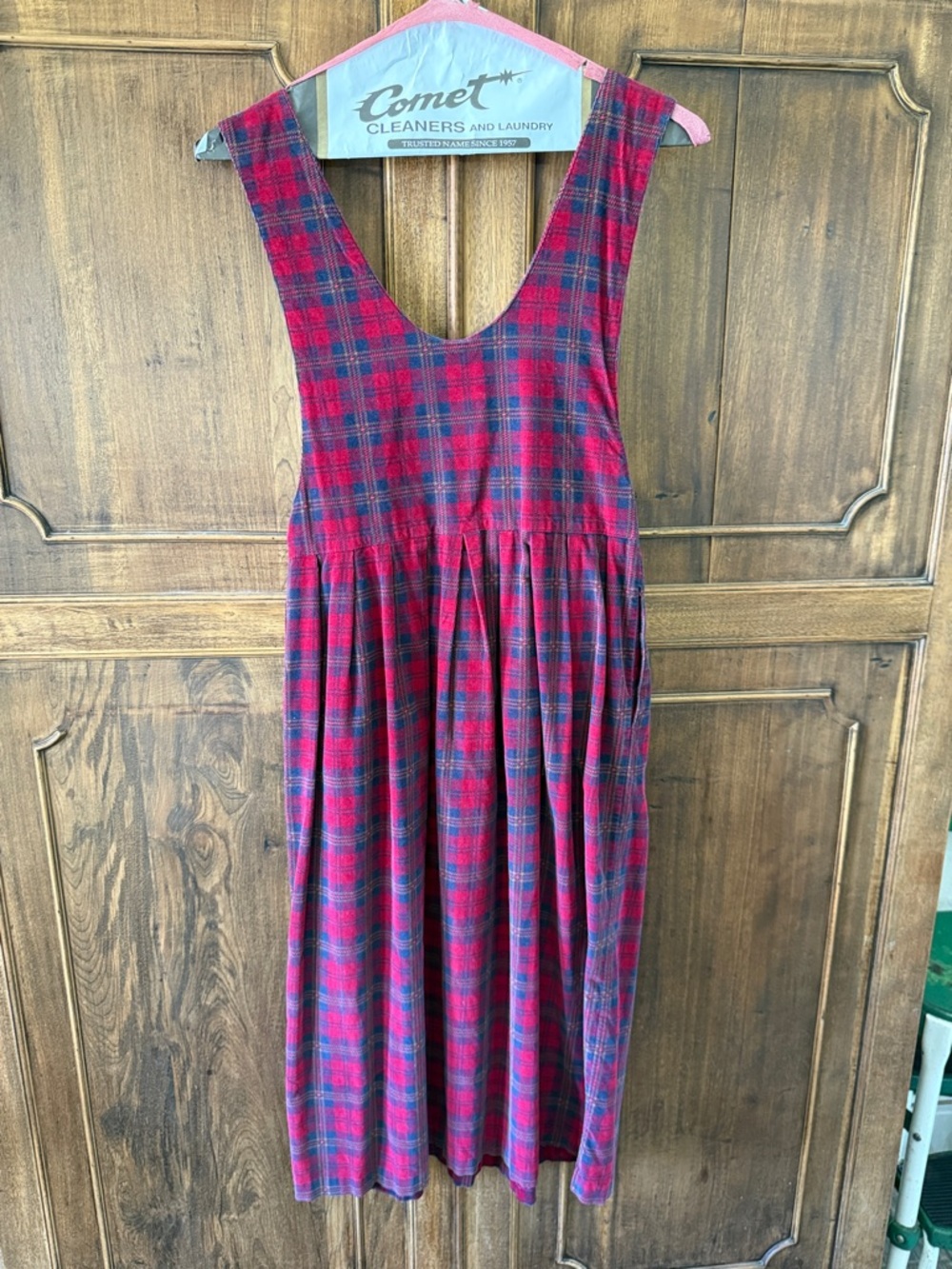 Women’s Vintage Talbots Plaid Sleeveless Dress - Red & Navy